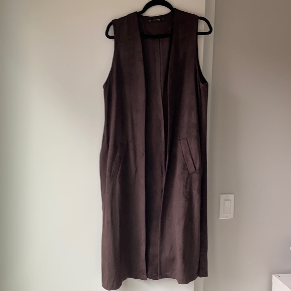 Zara chocolate faux suede vest